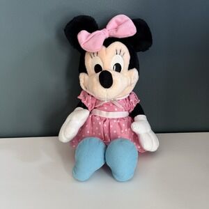 Rare VTG DISNEY Minnie Mouse‎ 15" pink Polka dot 70135 stuffed animal doll T70